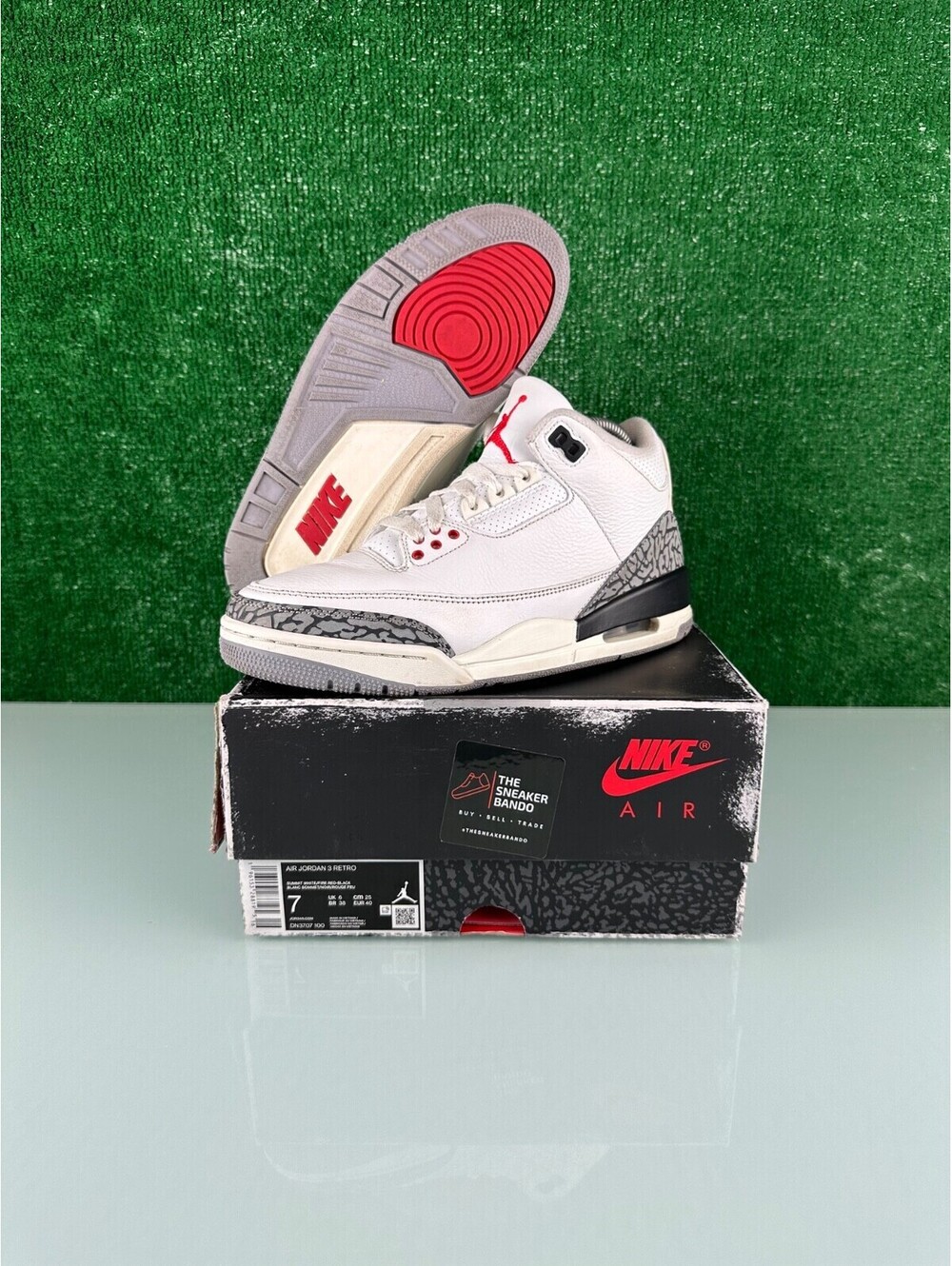 Size 7M - Jordan 3 Retro Mid White Cement Reimagined